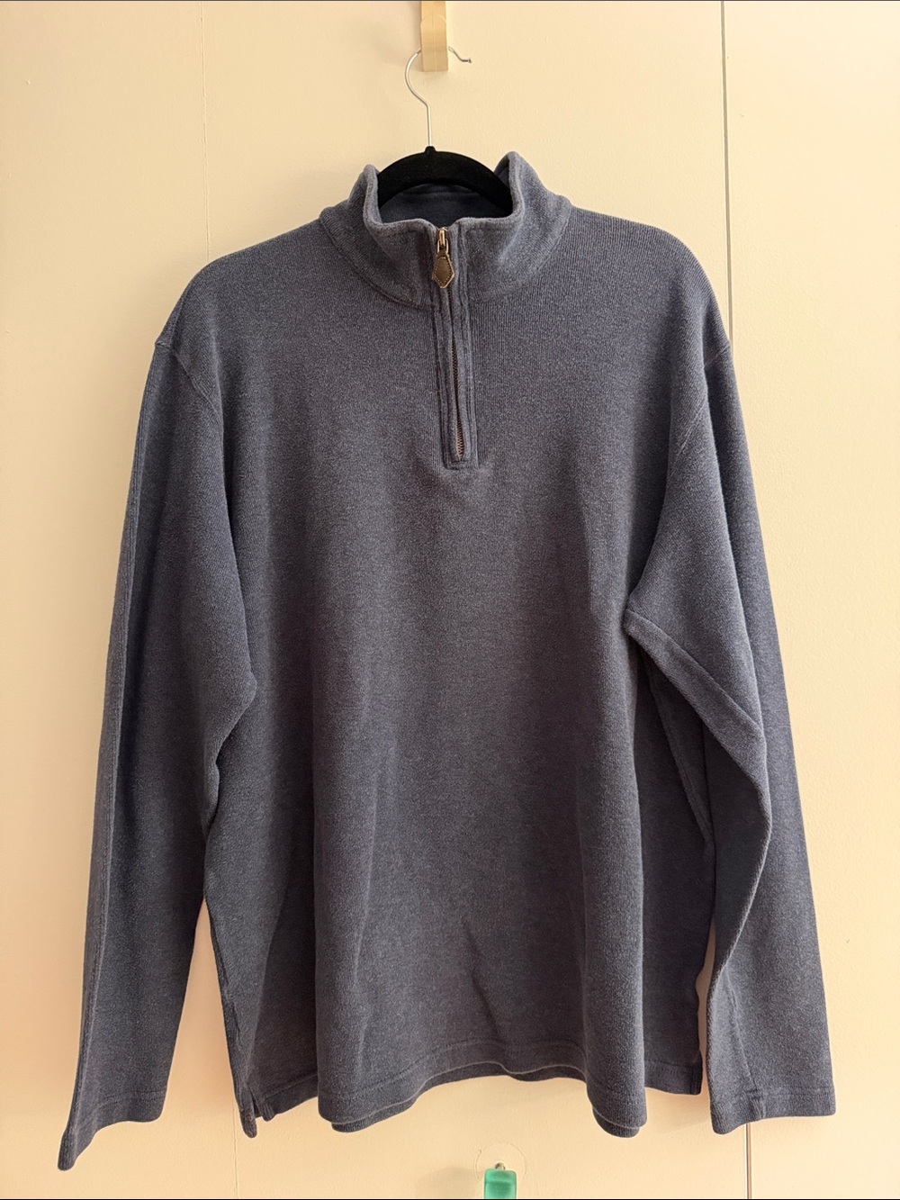 Lands' End Men's Zip-Neck Sweater - Charcoal Gray